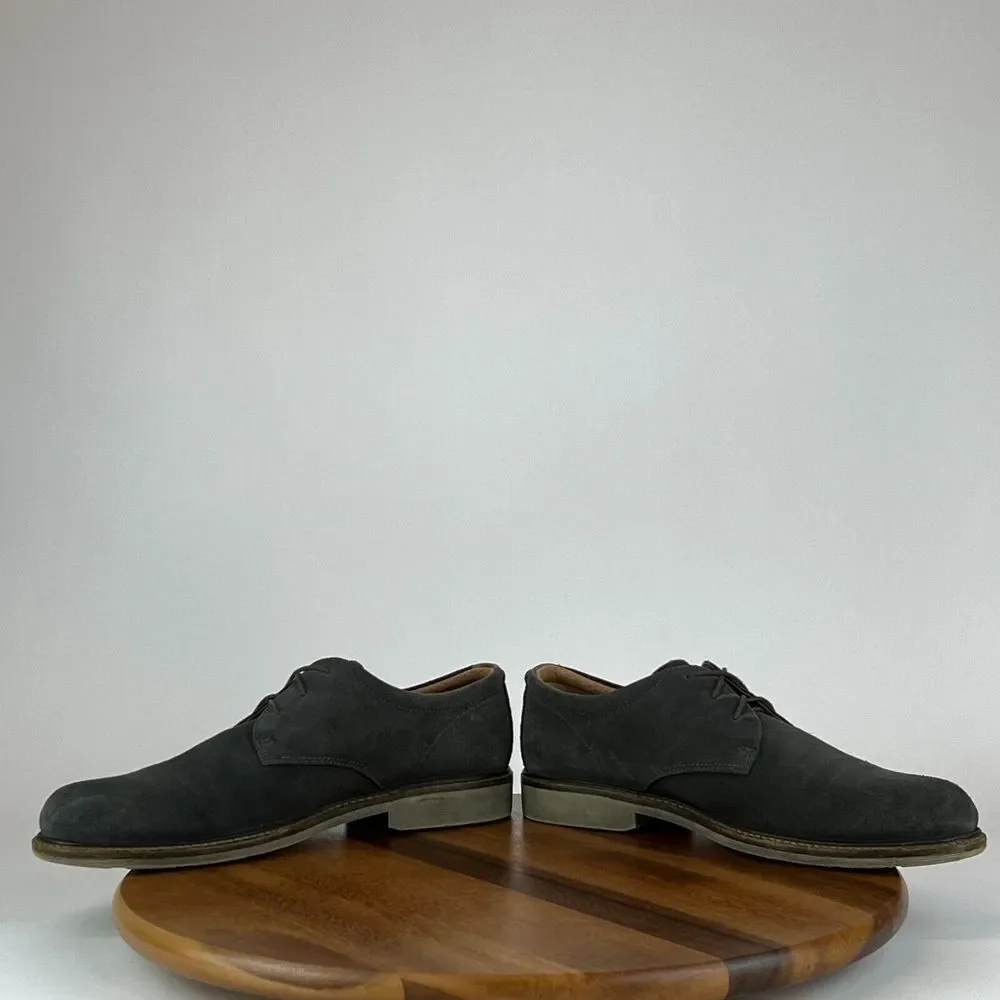 Mens Ecco Gray Suede‎ Plain Toe Dress Derby Shoes Size EU 45 US 11-11.5 M GUC